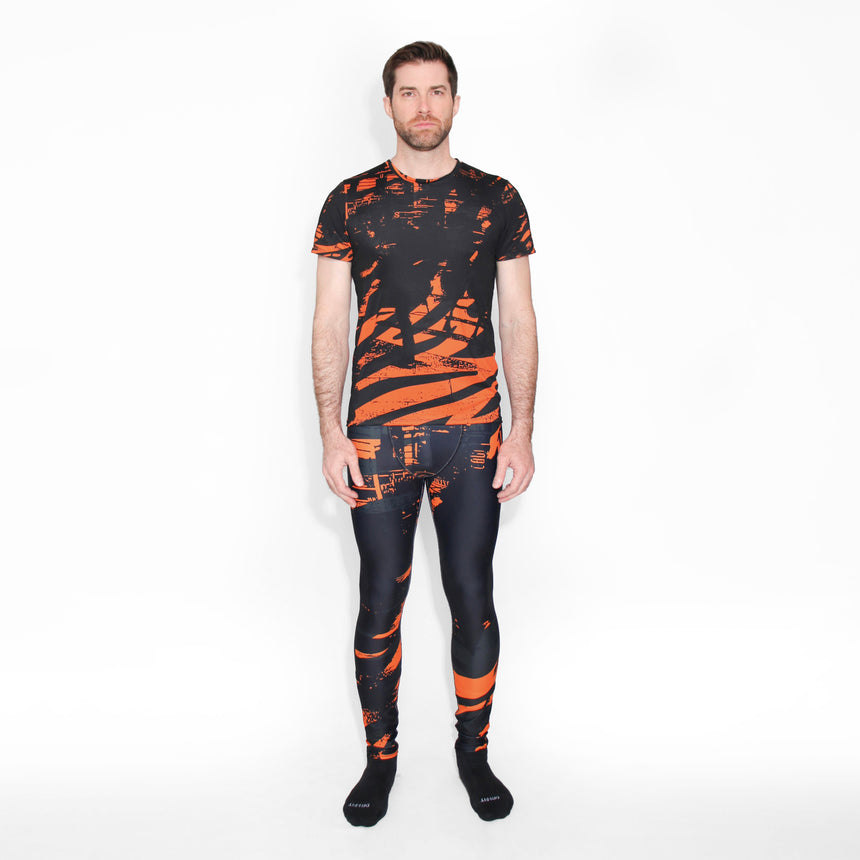 Urban Orange Black Men's Leggings