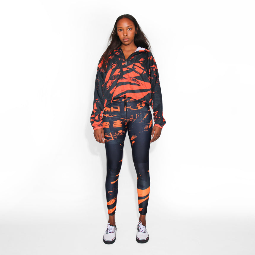 Urban Women’s Orange Black Cropped Windbreaker