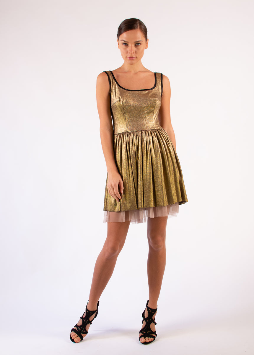 Cocktail Gold Coated Dress