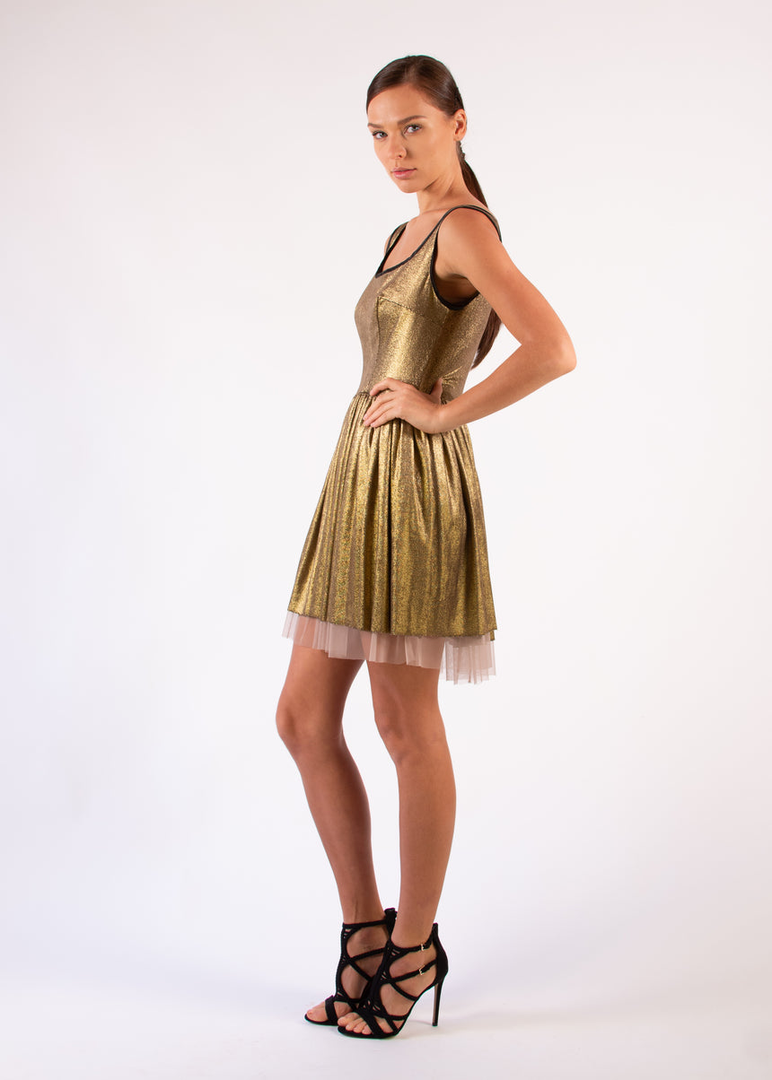 Cocktail Gold Coated Dress