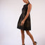 Cocktail Dress Cotton Black Gold See Through Pleated Stars Beads Embroideries