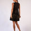 Cocktail Dress Cotton Black Gold See Through Pleated Stars Beads Embroideries