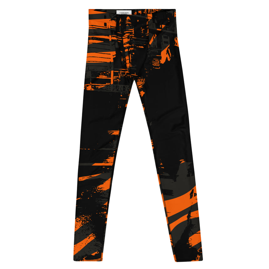 Urban Orange Black Men's Leggings