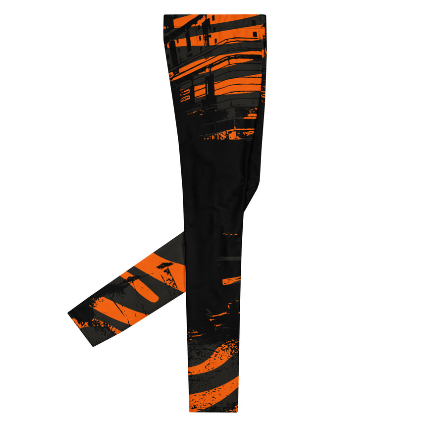 Urban Orange Black Men's Leggings