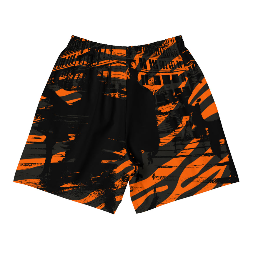 Urban Men's Orange Black Athletic Shorts