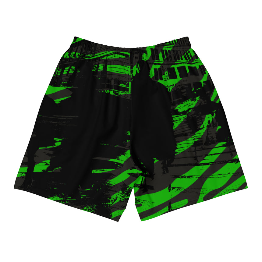 Urban Men's Green Black Athletic Shorts
