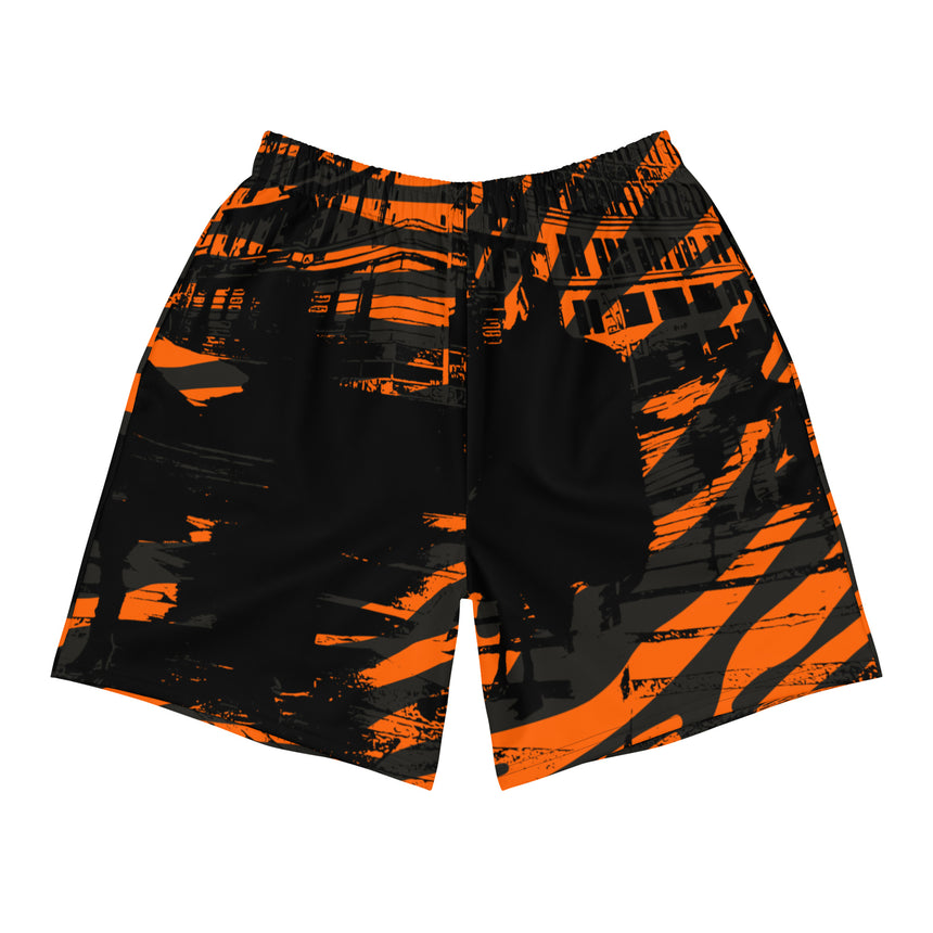 Urban Men's Orange Black Athletic Shorts