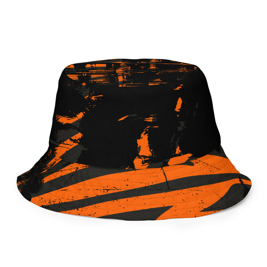 Urban Orange Black Reversible Bucket Hat