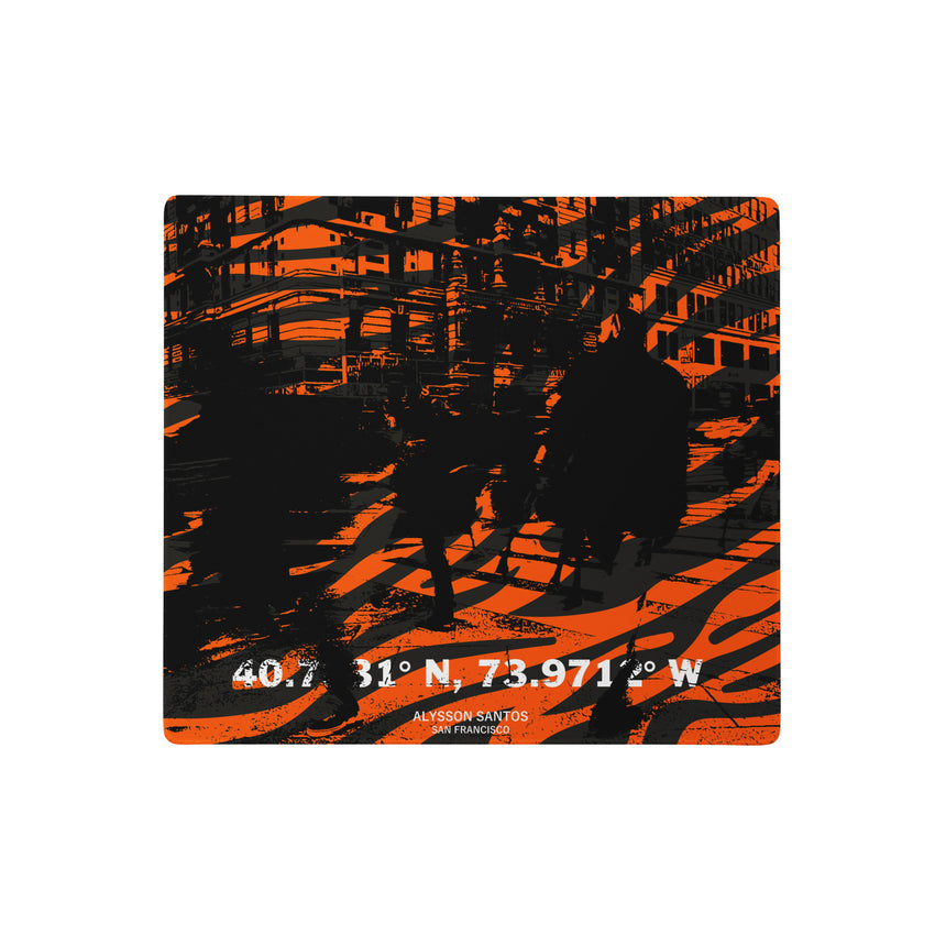 Urban Orange Black Gaming Mouse Pad