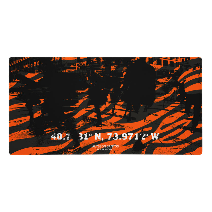 Urban Orange Black Gaming Mouse Pad