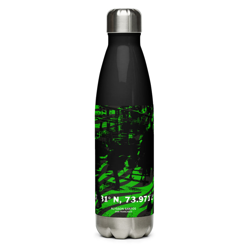 Urban Stainless Steel Green Black Water Bottle