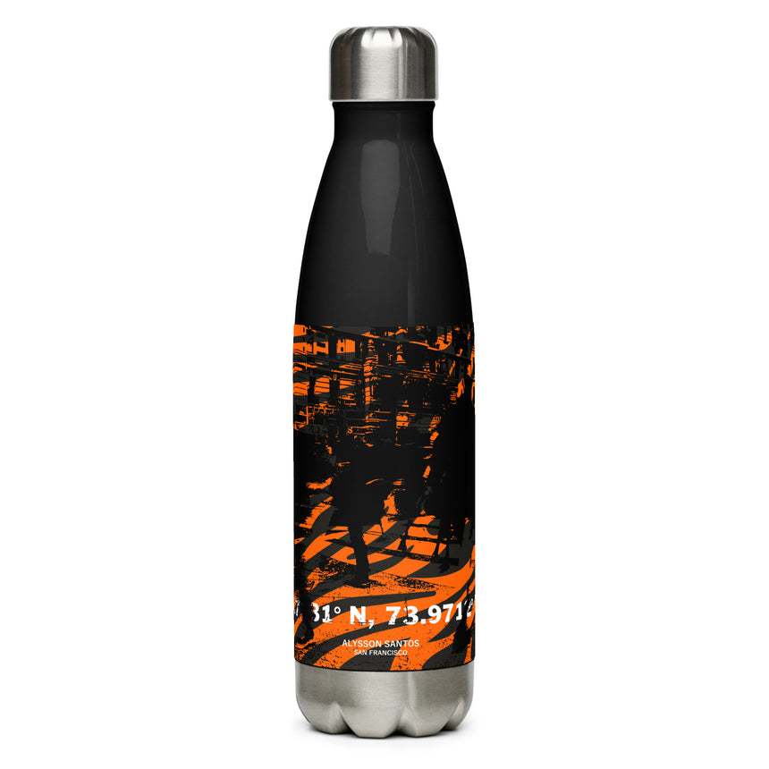 Urban Stainless Steel Orange Black Water Bottle