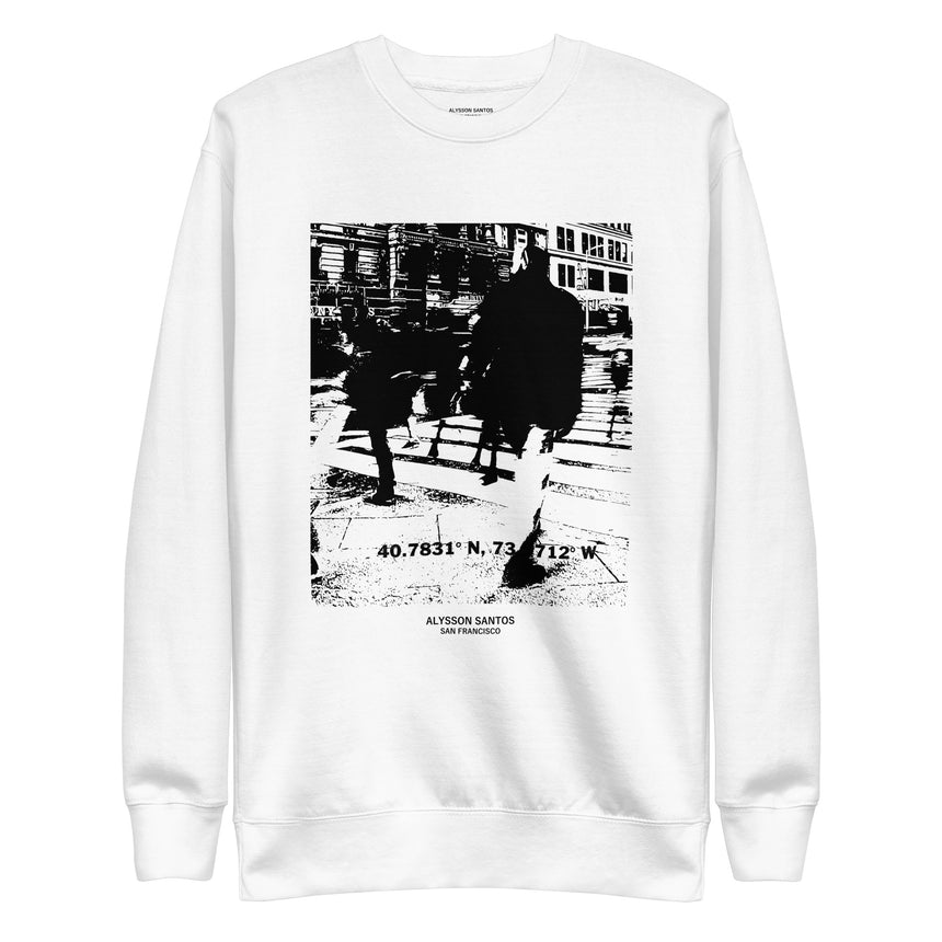 Urban Black Graphic Fleece Unisex Pullover Sweater